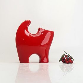 Macska | kerámiafigura | piros | M