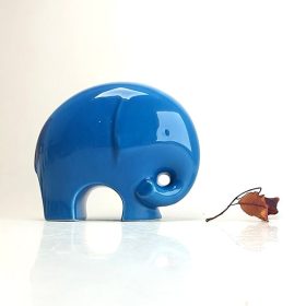 Elefánt | kerámiafigura | fényes kék | L