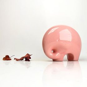 Elefánt | kerámiafigura | rózsaszín | S